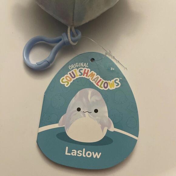 NEW 3.5” “Laslow the Beluga Whale” Kellytoy Squishmallow Plush Keychain Clip! - Picture 3 of 3